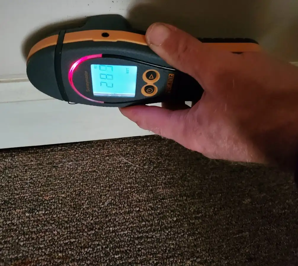 Moisture detection at baseboard during Sewage Cleanup & Sanitation in Rock Springs